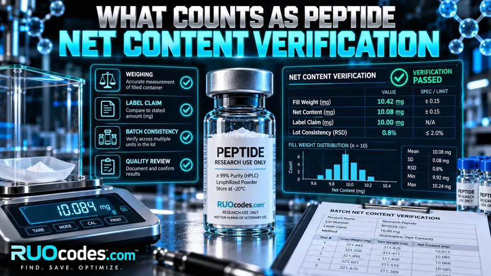 What Counts as Peptide Net Content Verification?