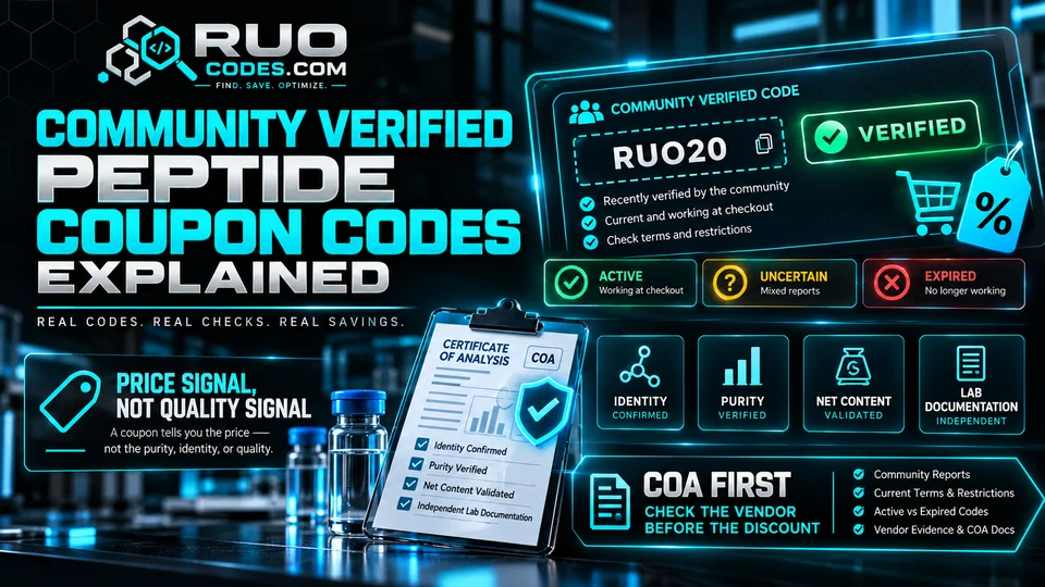 Community Verified Peptide Coupon Codes Explained