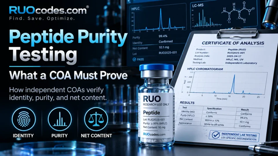 Peptide Purity Testing: What a COA Must Prove