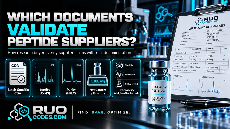 Which Documents Validate Peptide Suppliers?