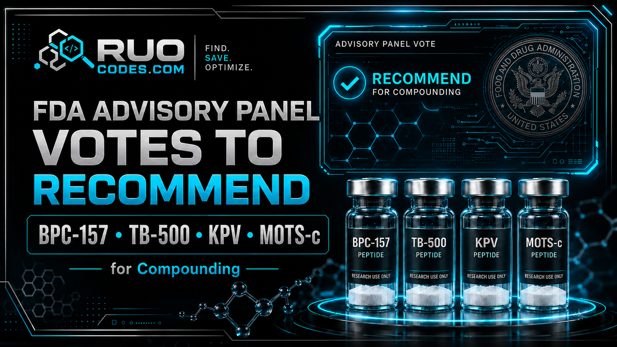 FDA Advisory Panel Votes to Recommend BPC-157, TB-500, KPV, and MOTS-c for Compounding (2026)